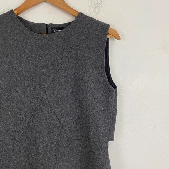 KATE SPADE SATURDAY gray wool a-line mini dress - Picture 3 of 7